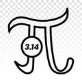 Pi 3.14 math mathematical constant sign or symbol flat icon for apps and websites