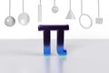 Pi number and geometric figures hang on a chain in number day Royalty Free Stock Photo