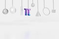 Pi number and geometric figures hang on a chain in number day Royalty Free Stock Photo