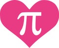 Pi in pink heart