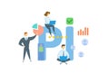 PI, Professional Indemnity. Concept with keywords, people and icons. Flat vector illustration. Isolated on white.