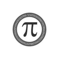 The Pi symbol mathematical constant irrational number on circle, greek letter