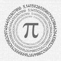 The Pi symbol mathematical constant irrational number on circle, greek letter