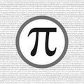 The Pi symbol mathematical constant irrational number on circle, greek letter