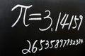 Pi written on a blackboard