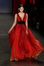 Pia Alonzo Wurtzbach walks the runway at The American Heart Association's Go Red For Women Red Dress Collection 2016 Royalty Free Stock Photo