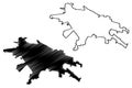 Piacenza City Italian Republic, Italy, Emilia-Romagna map vector illustration, scribble sketch City of Plaisance map