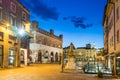 Piacenza, medieval town, Italy. Piazza Cavalli and palazzo Gotico in the city center on a beautiful day, at dusk Royalty Free Stock Photo