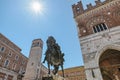 Piacenza, Italy. Monument at Alessandro Farnese, square Cavalli