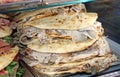 Piadina with meat Italian flatbread typically dish Royalty Free Stock Photo