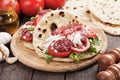 Piadina Romagnola, Italian Flatbread Sandwich Royalty Free Stock Photo