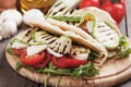 Piadina romagnola, italian flatbread sandwich Royalty Free Stock Photo