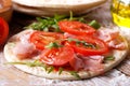 The piadina seasoned - traditional Italian food