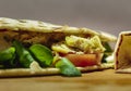 Piadina stuffed with chicken Royalty Free Stock Photo