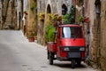 Piaggio Ape at the empty street Royalty Free Stock Photo