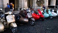 Piaggio VESPA meeting with sidecar in Piazza della Repubblica