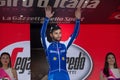 Piancavallo, Italy May 26, 2017: Fernando Gaviria, Qucik Step Team, on the podium
