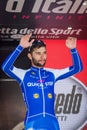 Piancavallo, Italy May 26, 2017: Fernando Gaviria, Qucik Step Team, on the podium