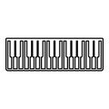 Pianino music keys ivory synthesizer contour outline icon black color vector illustration flat style image