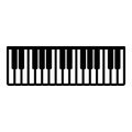 Pianino music keys ivory synthesizer icon black color vector illustration flat style image