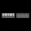 Pianino music keys ivory synthesizer icon white color vector illustration flat style image set