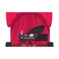 Pianist Flat Illustration Royalty Free Stock Photo