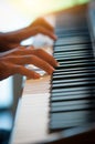 Pianist hands on the keyboard Royalty Free Stock Photo
