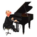 The pianist at the piano. Illustration for design on a white background