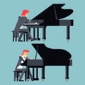 Pianist Piano Player Concept Character Flat Design