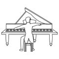 Pianist playing piano character