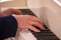 Pianist hands playing classical piano music. Royalty Free Stock Photo