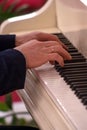 Pianist hands playing classical piano music. Royalty Free Stock Photo