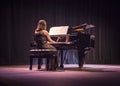 Pianist on stage at a piano concert