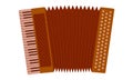 Piano accordion isolated on a white background. Musical instrument, hand harmonica. Flat style. Vector. Royalty Free Stock Photo