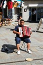 Piano Accordionist, Gibraltar. Royalty Free Stock Photo