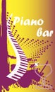 Piano bar.Vertical banner. Royalty Free Stock Photo