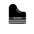 Piano black icon, vector sign on isolated background. Piano concept symbol, illustration