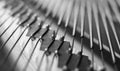 Piano bridge and strings closeup. Royalty Free Stock Photo