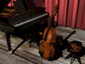 Piano, Cello and violin Royalty Free Stock Photo