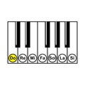 Piano Chords or piano key notes chart on white background vector