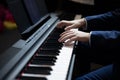 A musician playing the electric piano