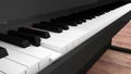 Piano closeup with one key pressed Royalty Free Stock Photo