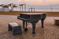 A piano on the coast of the Ein Bokek, Dead Sea, Israel