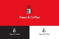 Piano And Coffee Logo Illustration