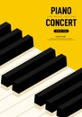 Piano concert and music festival poster modern vintage retro style