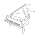 Piano continuous one line vector drawing. Pianoforte hand drawn silhouette clipart. Acoustic musical instrument sketch. Grand Royalty Free Stock Photo