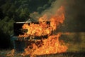 Piano destruction, fire Royalty Free Stock Photo