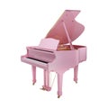 Piano, Grand Piano, Pink Grand Piano, Strings Percussion Music Instrument Isolated on White background