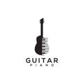 Piano guitar icon logo design vector template Royalty Free Stock Photo