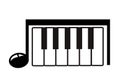 Piano icon design isolated on white